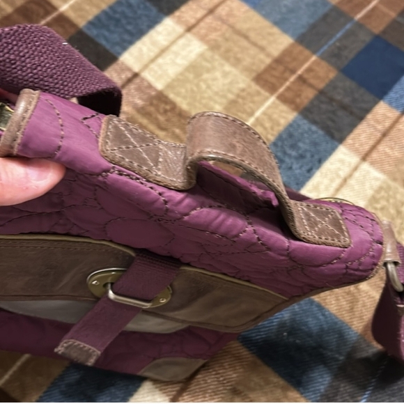 Fossil Quilted Purple and Brown Crossbody Bag - Picture 14 of 16